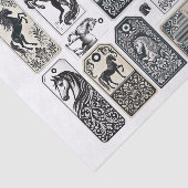 Schöne Pferde mit Damaskus Design Verzierung Seidenpapier (Ausschnitt)