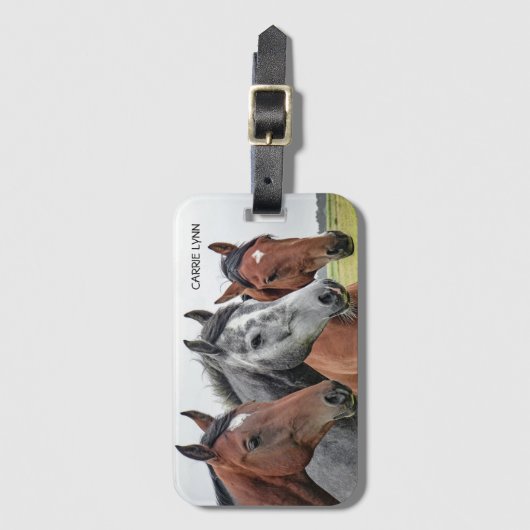 Schöne Pferde Personalisiert Gepäckmarke Gepäckanhänger (Vorderseite Vertikal)