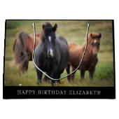 Schöne Pferde reversibel Große Geschenktasche Geschenktüte (Vorderseite)