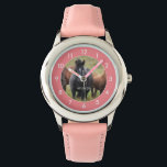 Schöne Pferde Rosa Kinder Armbanduhr<br><div class="desc">Schöne Pferde rosa Kinderuhr.</div>