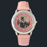 Schöne Pferde Rosa Kinder Armbanduhr<br><div class="desc">Schöne Pferde rosa Kinderuhr.</div>