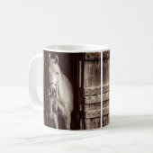 Schöne Pferde & Rustikaler Braun Kaffeetasse (Vorderseite Links)
