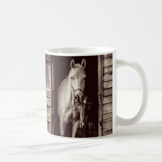 Schöne Pferde & Rustikaler Braun Kaffeetasse (Rechts)