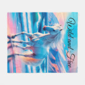 Schöne Pferde Tier Azurblau Ozean Fleecedecke (Vorderseite (Horizontal))