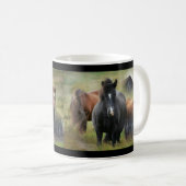 Schöne Pferde und rustikale Scheune Kaffeetasse (VorderseiteRechts)
