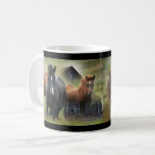 Schöne Pferde und rustikale Scheune Kaffeetasse (Vorderseite Links)