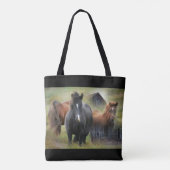 Schöne Pferde und rustikale Scheune Tasche (Rückseite)