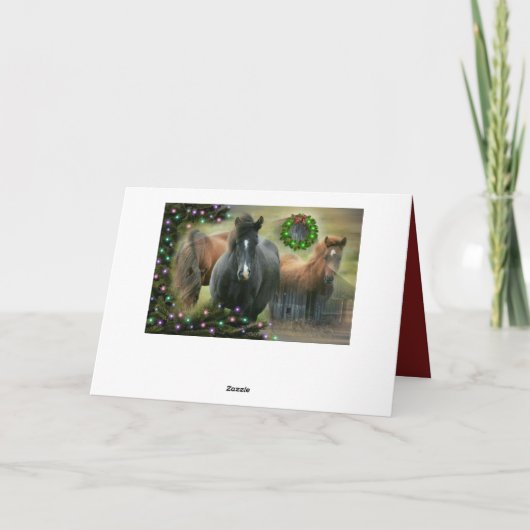 Schöne Pferde und Rustikale Weihnachten im Stall (Rückseite)