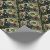 Schöne Pferde und Rustikale Weihnachten im Stall Geschenkpapier (Ecke)