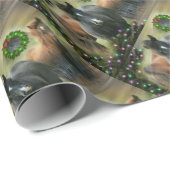 Schöne Pferde und Rustikale Weihnachten im Stall Geschenkpapier (Rolleneckpunkt)