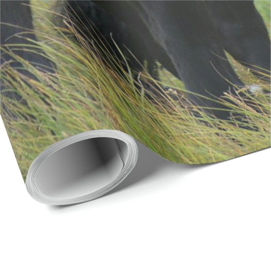 Schöne Pferde und rustikaler Stall Geschenkpapier (Rolleneckpunkt)