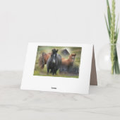 Schöne Pferde und rustikaler Stall Karte (Rückseite)