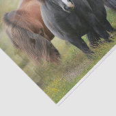 Schöne Pferde und rustikaler Stall Seidenpapier (Ausschnitt)