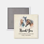 Schöne Pferde Western Boho Party Vielen Dank Magnet (Vorderseite/Rückseite)
