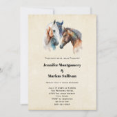 Schöne Pferde Western Boho Style Wedding Einladung (Vorderseite)