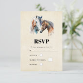 Schöne Pferde Western Boho Style Wedding RSVP Karte (Stehend Vorderseite)