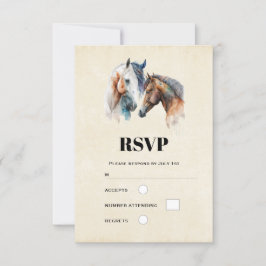 Schöne Pferde Western Boho Style Wedding RSVP Karte