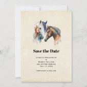 Schöne Pferde Western Boho Style Wedding Save The Date (Vorderseite)