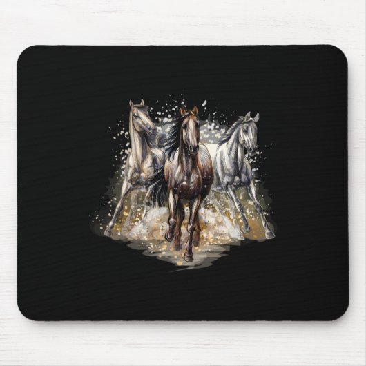 Schöne Pferde Zeichnend Reiten Mousepad (Vorne)