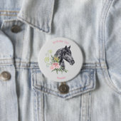 Schöne Pferdeabbildung - Geburtstagsmädchen Button (Beispiel)