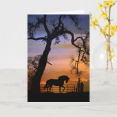 Schöne Pferdekarte Karte (Gelbe Blume)