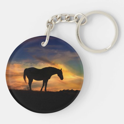 Schöne Pferdekettchenkette Schlüsselanhänger (Rückseite)