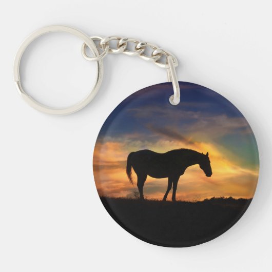 Schöne Pferdekettchenkette Schlüsselanhänger (Vorderseite)