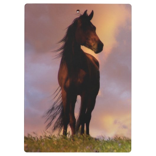 Schöne Pferdeklatsche Klemmbrett (Rückseite)