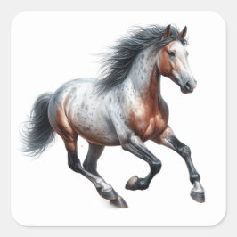 Schöne Pferdekleber Quadratischer Aufkleber