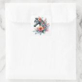 Schöne Pferdekleber Quadratischer Aufkleber (Tasche)