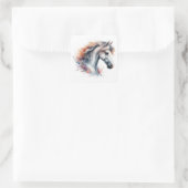 Schöne Pferdekleber Quadratischer Aufkleber (Tasche)