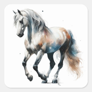 Schöne Pferdekleber Quadratischer Aufkleber