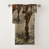 Schöne Pferdeschlittenbesitzer im klassischen Renn Badhandtuch Set (Insitu)