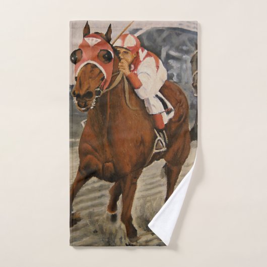Schöne Pferdeschlittenbesitzer im klassischen Renn Badhandtuch Set (Handtuch)