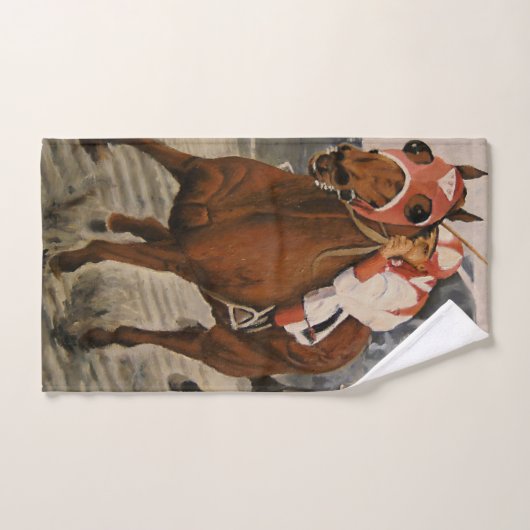 Schöne Pferdeschlittenbesitzer im klassischen Renn Badhandtuch Set (Handtuch)