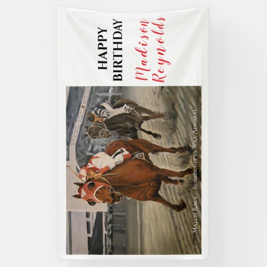 Schöne Pferdeschlittenbesitzer im klassischen Renn Banner (Vertikal)