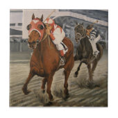 Schöne Pferdeschlittenbesitzer im klassischen Renn Fliese (Vorderseite)