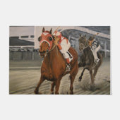 Schöne Pferdeschlittenbesitzer im klassischen Renn Fußmatte (Vorderseite)