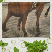 Schöne Pferdeschlittenbesitzer im klassischen Renn Handtuch (Gefaltet)