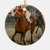 Schöne Pferdeschlittenbesitzer im klassischen Renn Keramik Ornament (Vorne)