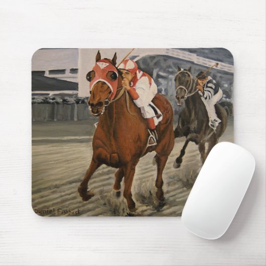 Schöne Pferdeschlittenbesitzer im klassischen Renn Mousepad (Mit Mouse)