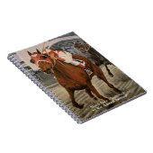 Schöne Pferdeschlittenbesitzer im klassischen Renn Notizblock (Rechte Seite)