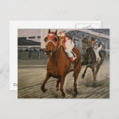 Schöne Pferdeschlittenbesitzer im klassischen Renn Postkarte (Vorne/Hinten)