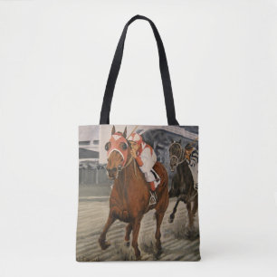 Schöne Pferdeschlittenbesitzer im klassischen Renn Tasche