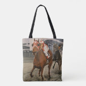 Schöne Pferdeschlittenbesitzer im klassischen Renn Tasche (Rückseite)