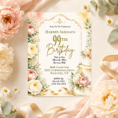 Schöne Pfingstrosen-Party zum 99. Geburtstag Einladung