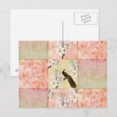 Schöne Pfirsich-Patchwork Postkarte (Vorne/Hinten)