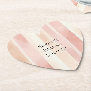 Schöne Pfirsich-Rosa-Creme-Streifen-Junggesellinne Untersetzer