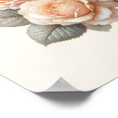 Schöne Pfirsich-Rosen-Kunst Poster (Ecke)