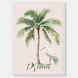 Schöne Pfirsich-Tropische-Palme-Baum-Vogel Magnet